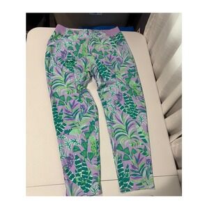 Lilly Pulitzer‎ Luxletic High Rise Leggings Purple Green Tropical Print Size L